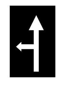 Proceed straight or Turn left