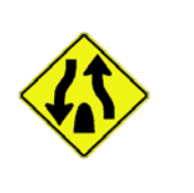 End of divided highway